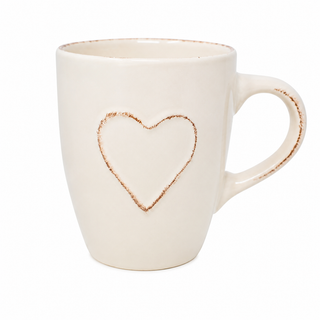 Tasse coeur crème