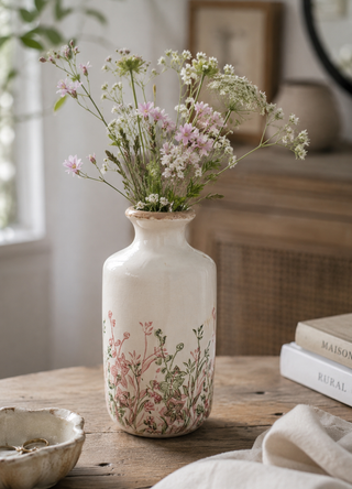 Vase antique fleurettes