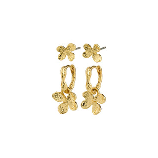 AJANI earrings 2-in-1 set, gold-plated