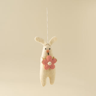 Ornement en feutre Blossom Bunny – rose