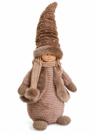 Poupée décorative d’hiver – Bonnet brun