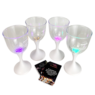 ENSEMBLE SOIRÉE DE FILLES LUMINEUX – VERRES À VIN & CARTES DE DISCUSSION