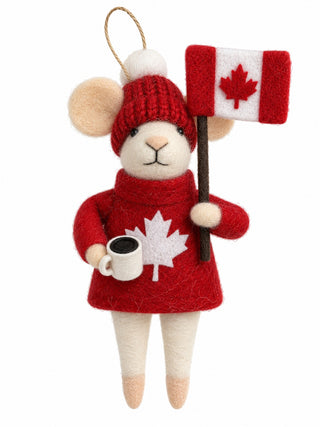 Ornement souris canadienne en feutre