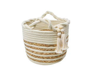 Panier décoratif avec poignées torsadées