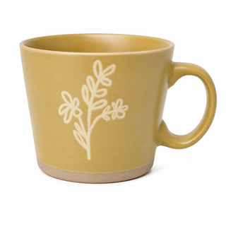 Tasse conique fleur beige