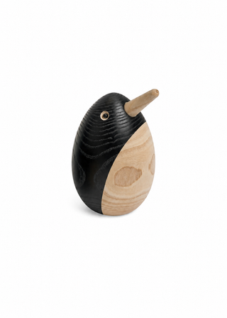 Pingouin décoratif en bois – Naturel et noir