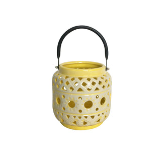 Lanterne céramique jaune