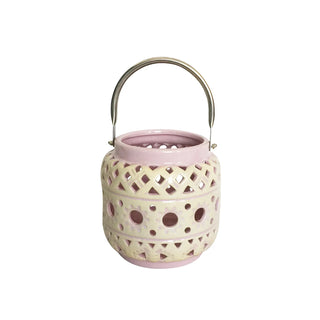 Lanterne céramique lilas