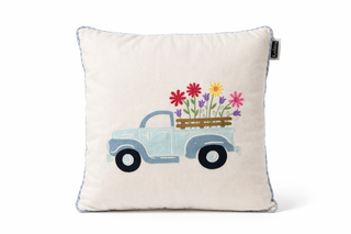 Coussin décoratif camion fleuri