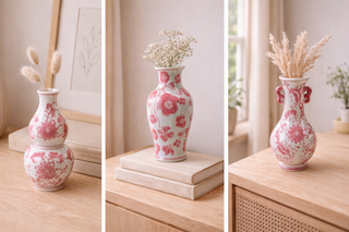 Vase en grès décoratif – motif floral