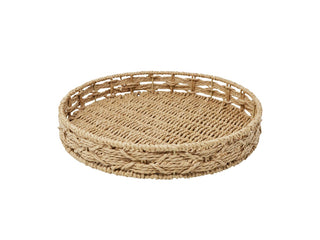 Plateau décoratif rond – Tressage naturel