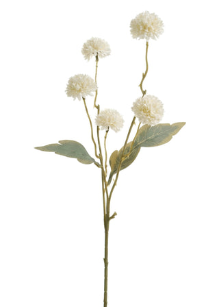 Tige de chrysanthèmes pompons artificiels – Blanc