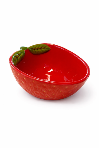 Bol fraise en céramique texturée