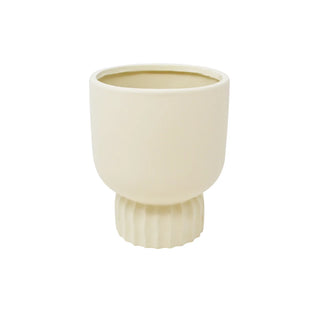 Cache-pot sur pied crème