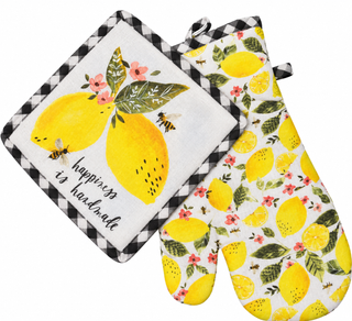 Ensemble de cuisine – Citrons et fleurs