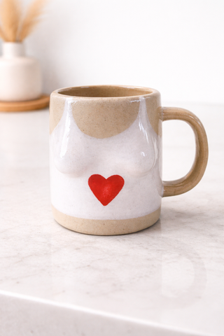 Tasse bikini en grès – peinte à la main blanc