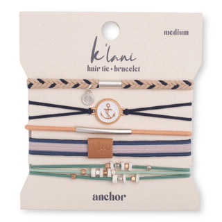 ENSEMBLE ÉLASTIQUES À CHEVEUX & BRACELETS – ANCRE