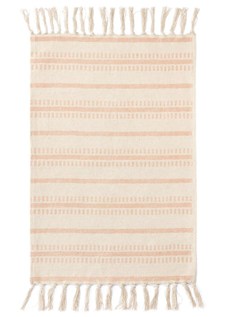 Tapis en coton – Rose et blanc