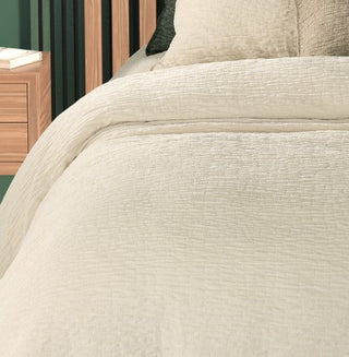 Housse de couette texturée crème Barbara