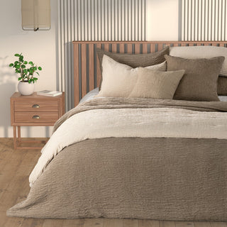 Housse de couette texturée taupe Barbara