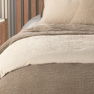Housse de couette texturée taupe Barbara