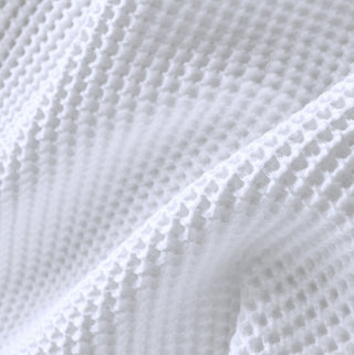 Couverture en coton gaufré blanc Celia