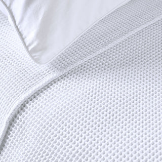 Couverture en coton gaufré blanc Celia