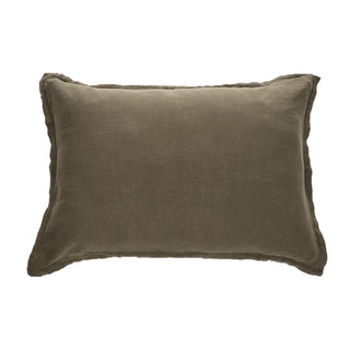 Cache oreillers décoratifs olive Lin