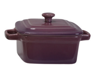 Mini plat de cuisson en grès avec couvercle