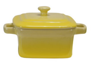 Mini plat de cuisson en grès avec couvercle