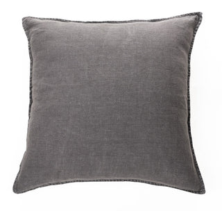 Coussin décoratif gris charcoal Linen Stone Wash