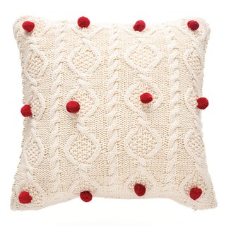 Coussin décoratif en tricot crème Bell