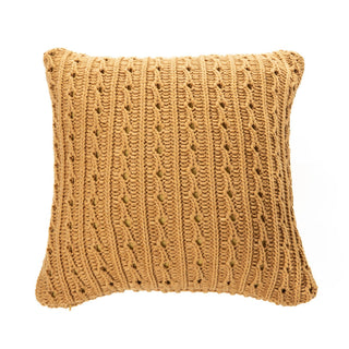Coussin en tricot moutarde Dalida