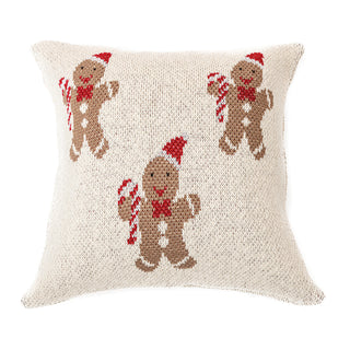 Coussin en tricot naturel Bonhomme