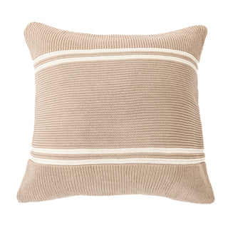 Coussin en tricot taupe Hudson