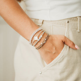 Ensemble Glimmer – Bracelets élastiques pour cheveux avec perles d’eau douce