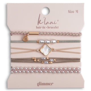 Ensemble Glimmer – Bracelets élastiques pour cheveux avec perles d’eau douce