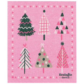 Linge suédois écologique – Sapins de Noël roses