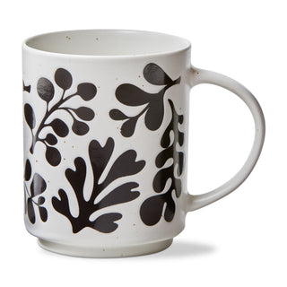 Tasse – motif feuillage noir