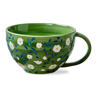 Tasse Louise Latte – Motif floral vert