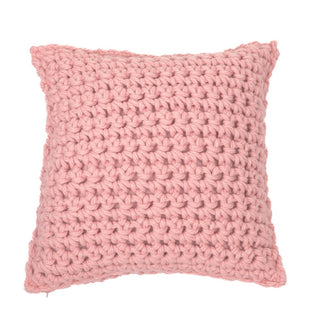 Coussin en gros tricot rose Gummy