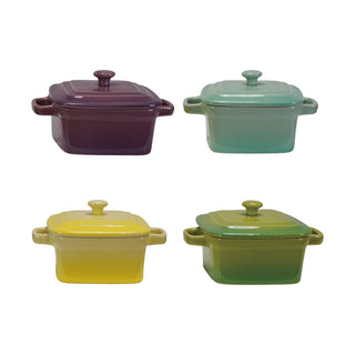 Mini plat de cuisson en grès avec couvercle