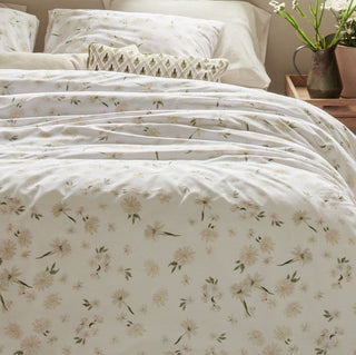 Housse de couette blanche fleurie Camomille