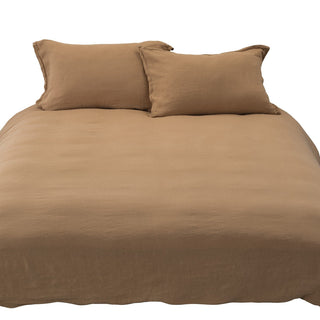 Housse de couette marron Lin