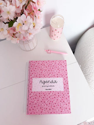 Agenda planificateur non daté – Petites fleurs roses