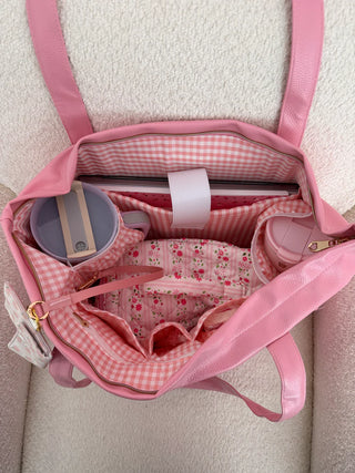 Sac fourre-tout rose métallisé – Ultra girly & pratique