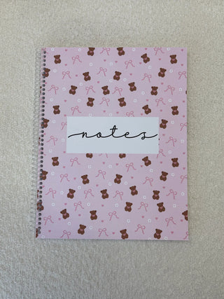 Cahier de notes – Oursons & boucles roses