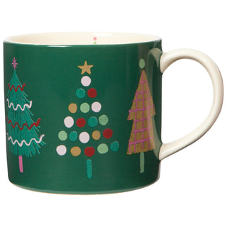 Tasse de Noël en grès – Sapins colorés