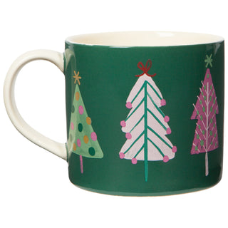 Tasse de Noël en grès – Sapins colorés
