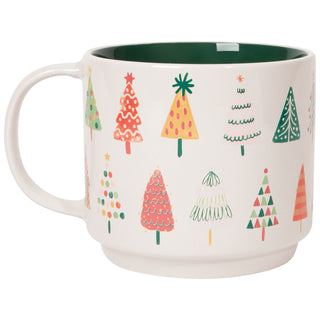 Ensemble tasse et bas de Noël – Sapins colorés
